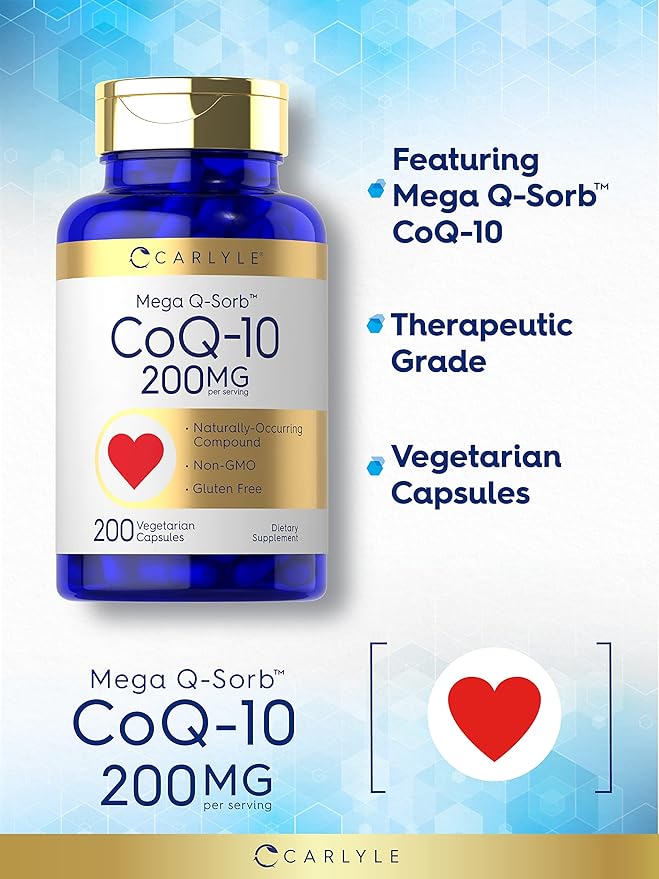 Carlyle CoQ10 200mg 200 Capsules Q-10 |