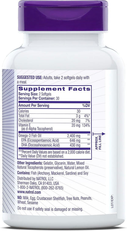Natrol, Omega-3 Extreme Softgels, Heart Health 60 Count