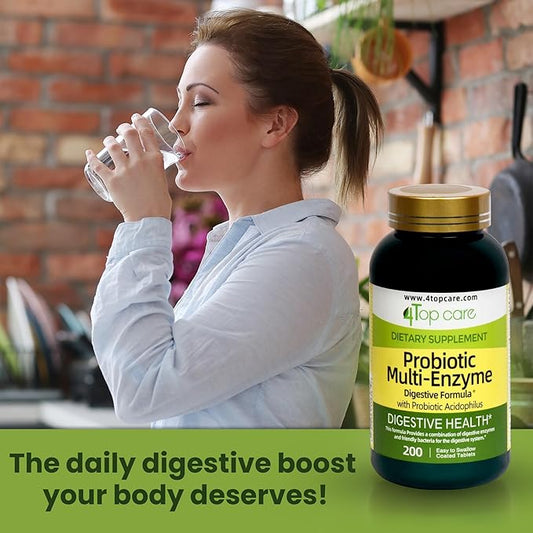 Probiotic Multi-Enzyme - Digestive Health Supplement 200 Count