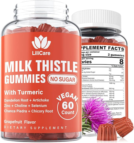 1Pack Liver Cleanse Detox & Repair -1500mg Milk 80% Silymarin, 10-IN1 Supports