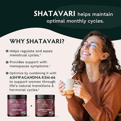 TRIBE ORGANICS Organic Shatavari Herbal Supplement - Hormonal Balance | Women’s Reproductive Health | Lactation | Immune & Inflammatory Support - Non-GMO USDA Organic 120 Vegan Capsules