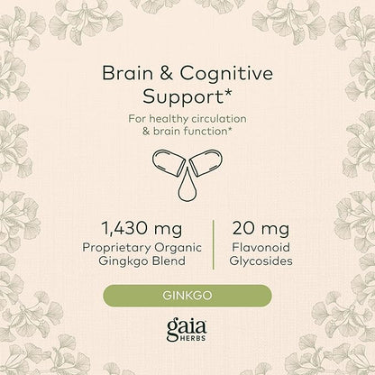 Gaia Herbs Ginkgo Leaf 60 Vegan (20-Day Supply)