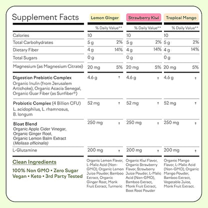Feel Goods Gut Guardian, Prebiotic & Probiotic Powder, Sugar Free, Organic Fiber, Herbs for Bloat, Gut Health Support, Digestive Health for Men & Women, Non GMO, Vegan | Variety Pack, 24 Count