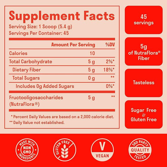Prebiotic Fiber Powder 45 Servings 1 Scoop