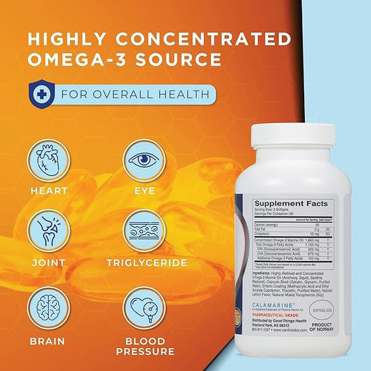 Omega-3 Enteric-Coated Fish Oil Supplements, Triglyceride 1100 mg Omega-3 Fatty 180 Count