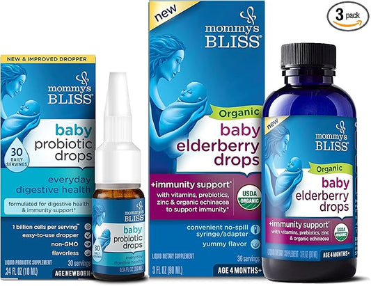 Mommy's Bliss Baby Probiotic Drops Everyday 30 Servings 1) with 36 Servings 1), Support
