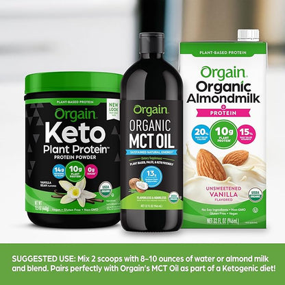 Orgain Organic Keto Vegan Protein Powder, 10g Plant 0g Sugar*, 0.97lb