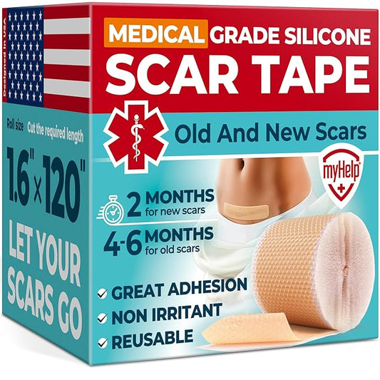 Medical Grade Silicone Scar Tape 1.6”x120” -
