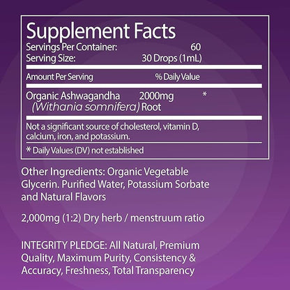 Ashwagandha Drops - 2000mg - Ashwagandha KSM-66, Ashwagandha