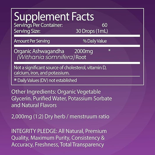 Ashwagandha Drops - 2000mg - Ashwagandha KSM-66, Ashwagandha