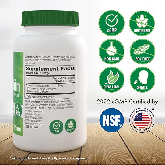 Health Thru Nutrition Astaxanthin Triple Strength 12mg 120 120 Softgels