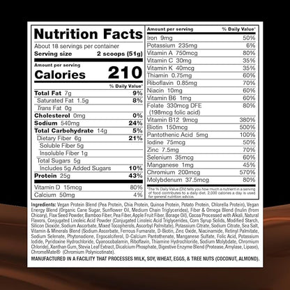 Naturade Plant-Based Weight Loss Shake, 25g 6g Dietary 18 Servings