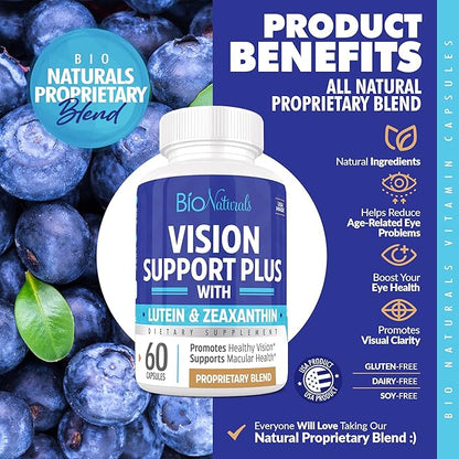 Eye Vitamin Supplement with Lutein, Zeaxanthin, 60 Veggie