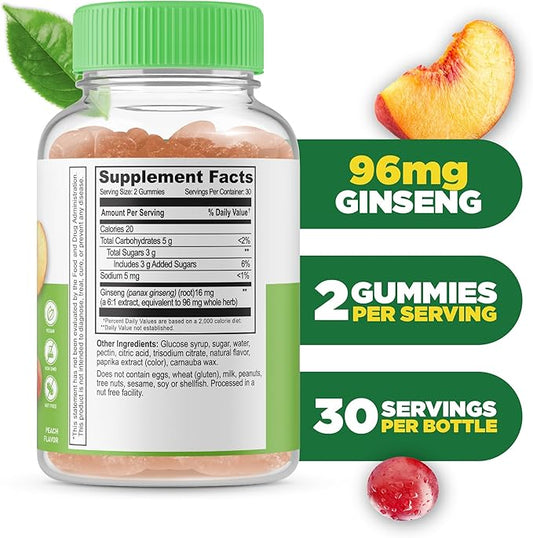 Lifeable Panax Ginseng Supplement Gummies | Great Tasting Ginseng Supplements | Antioxidant Support from Panax Ginseng Extract | Ginseng Gummies for Women, Men, Adults | 90 Gummies