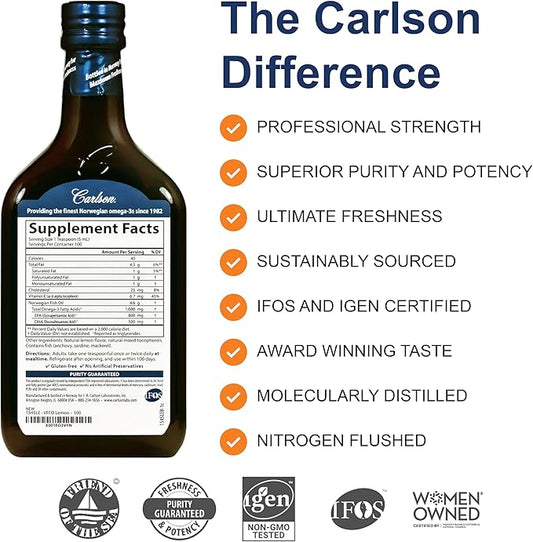 Carlson - The Very Finest Fish 1600 mg Omega-3s, Liquid 500 mL (16.9 Fl