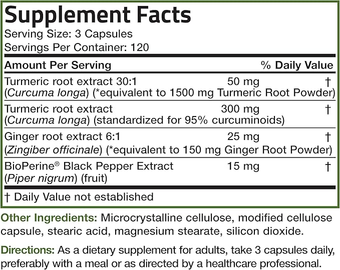 Bronson Turmeric + Ginger Extra Strength 360 Vegetarian