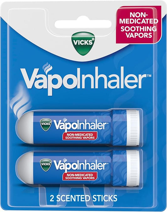 Vicks VapoInhaler, On-the-Go Portable Nasal Inhaler, 2 Scented