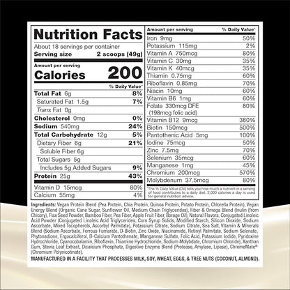 Naturade Plant-Based Weight Loss Shake, 25g 6g Dietary 18 Servings