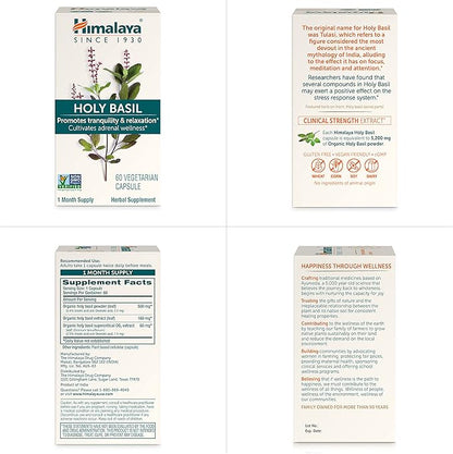 Himalaya Holy Basil Tulsi Herbal Supplement, 720 mg, 60 Capsules, 2 Pack