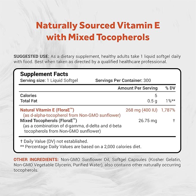 Naturalis Sunflower Vitamin E 268mg (400 300 Softgels