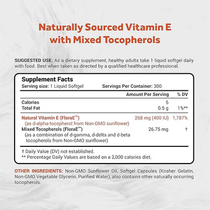 Naturalis Sunflower Vitamin E 268mg (400 300 Softgels