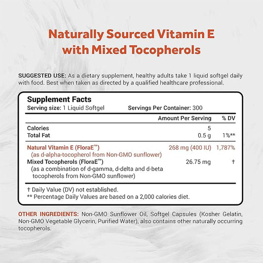 Naturalis Sunflower Vitamin E 268mg (400 300 Softgels