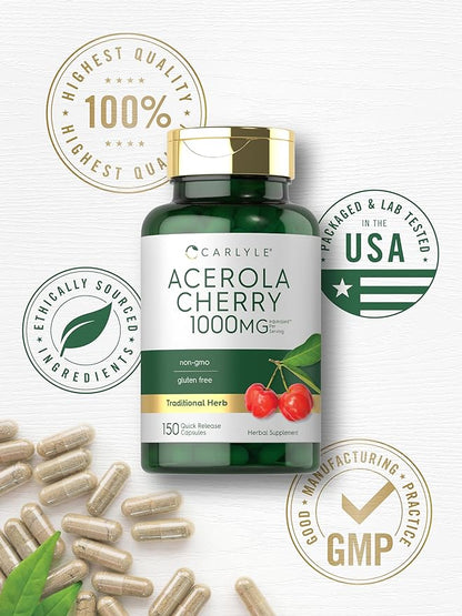 Carlyle Acerola Cherry Capsules 1000mg | 150 Count