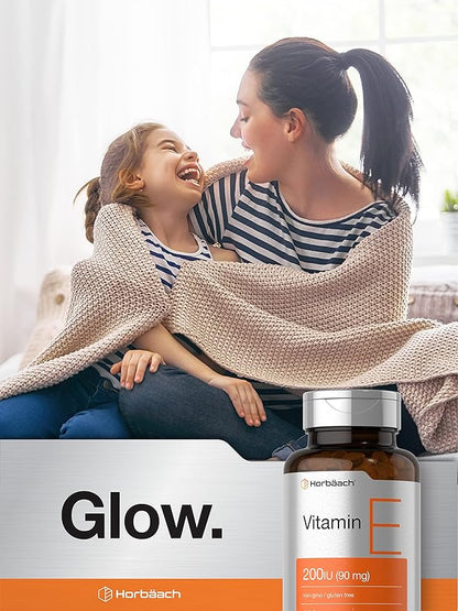 Horbäach Vitamin E Supplement 200 IU (90 mg) 200 Softgel
