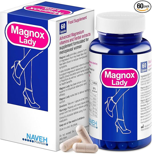 MAGNOX Lady Magnesium Supplement B6, B1, B1, B12, B12, D, 60 Capsules