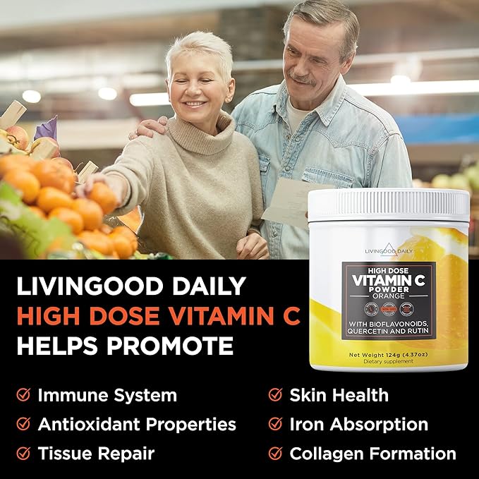Livingood Daily High Dose Vitamin C 2,600mg Ascorbic 30 Servings