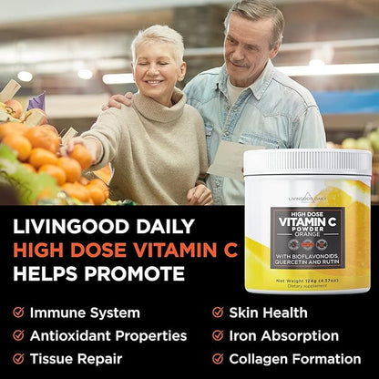 Livingood Daily High Dose Vitamin C 2,600mg Ascorbic 30 Servings