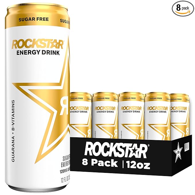 Rockstar Energy Drink, Sugar Free, 12oz Sleek Cans (8 Pack)
