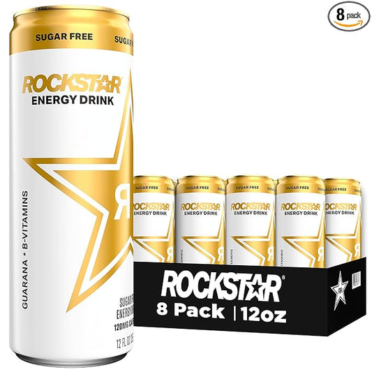 Rockstar Energy Drink, Sugar Free, 12oz Sleek Cans (8 Pack)