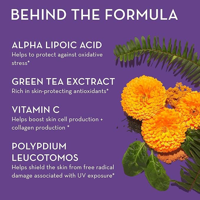 HUM Turn Back Time - Supplement for Youthful Skin with Tumeric, Green Tea Polyphenols & Lutein - Skin Anti Aging Capsules for Even Tone (60-Count)