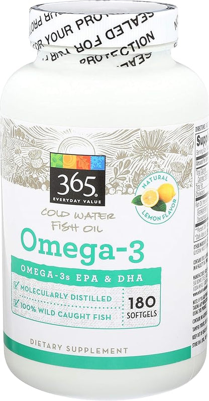 365 by Whole Foods Market, Omega 3 Lemon 180 Softgels