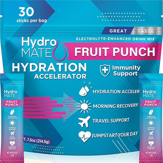 HydroMATE Electrolytes Powder Low Sugar 30 Count