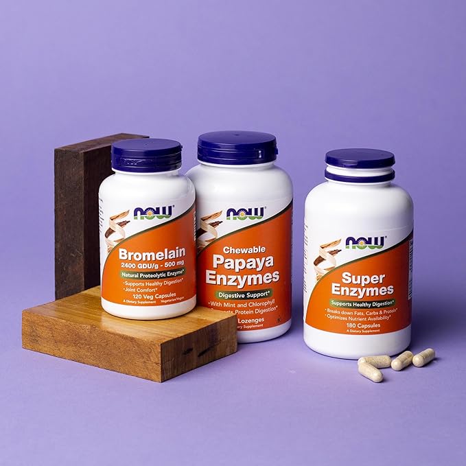 NOW Supplements, Papaya Enzyme with Mint 360 Chewable