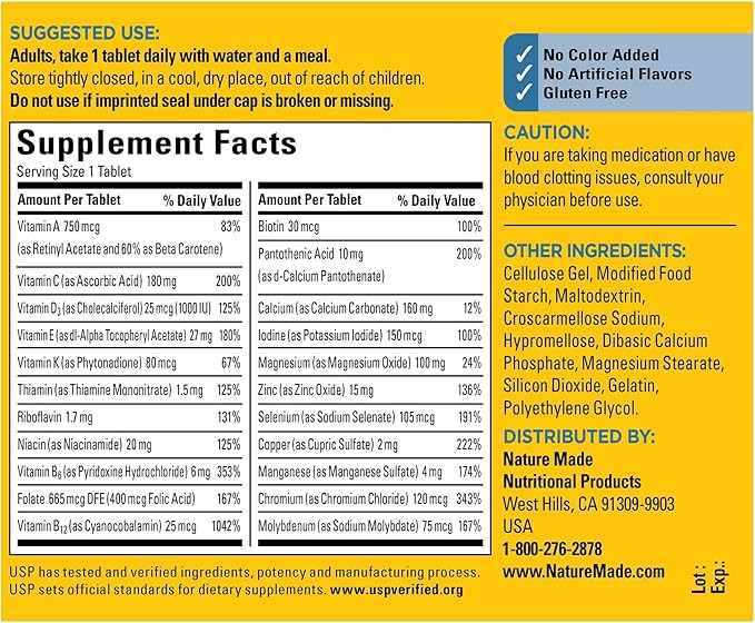 Nature Made Men's Multivitamin 50+ Tablets 90 Count
