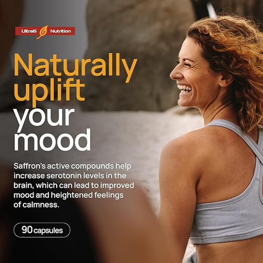 Happy Saffron Supplements - 100% Pure Saffron Extract Supplement - Mood Enhancer for Women & Men - Saffron Supplements for Eye Health Support - Saffron Supplement - Saffron Capsules - 90 Servings