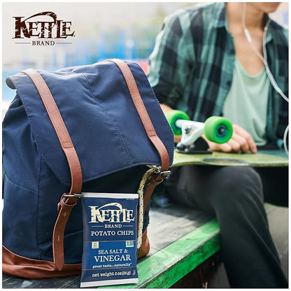 Kettle Brand Potato Chips, Salt & Vinegar Kettle Chips, Snack Bag, 2 Oz (Pack of 6)