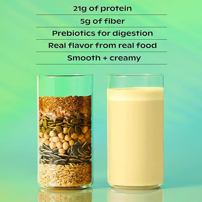 wholier Organic Plant Protein + Prebiotics. 21g of 5g of