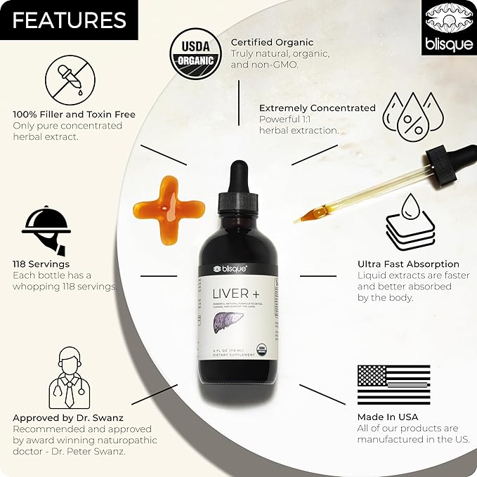 Blisque – Organic Liver Support Complex 4 Ounce 118 Servings