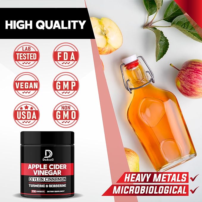 Apple Cider Vinegar Capsules 600mg Ceylon 300mg Turmeric 300mg & 300mg - 150 ACV