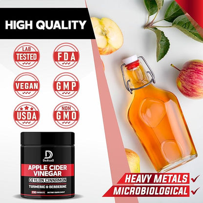Apple Cider Vinegar Capsules 600mg Ceylon 300mg Turmeric 300mg & 300mg - 150 ACV