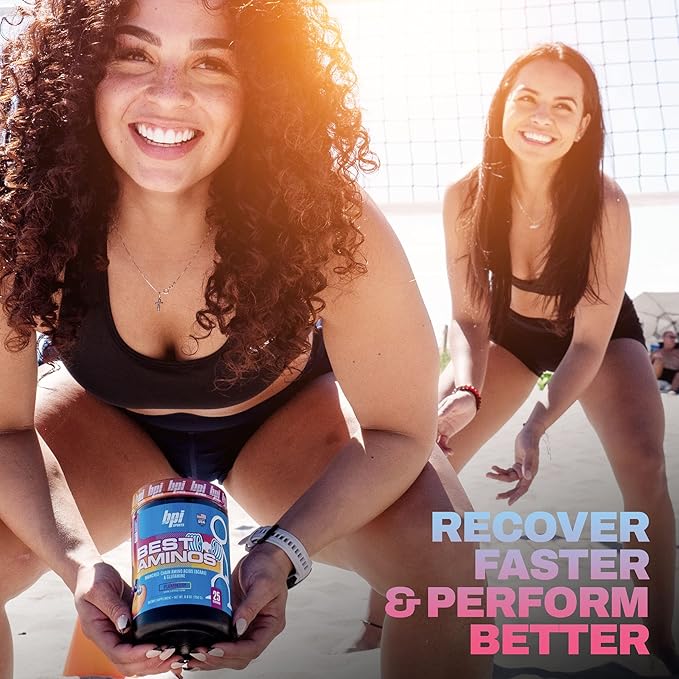 BPI Sports Best Aminos - BCAA Powder Post Workout & Glutamine Recovery Drink with Branched Chain Amino Acids for Hydration & Recovery, for Men & Women - Cotton Candy - 25 Servings