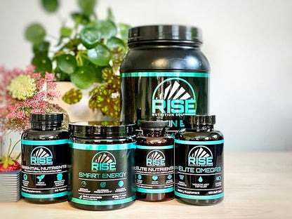 Rise Essential Nutrients with Vitamin A, Vitamin C, Vitamin B-12, Vitamin B12, Vitamin D-3, Vitamin E, Potassium and Magnesium Supplement | Vegan Formula for Men and Women