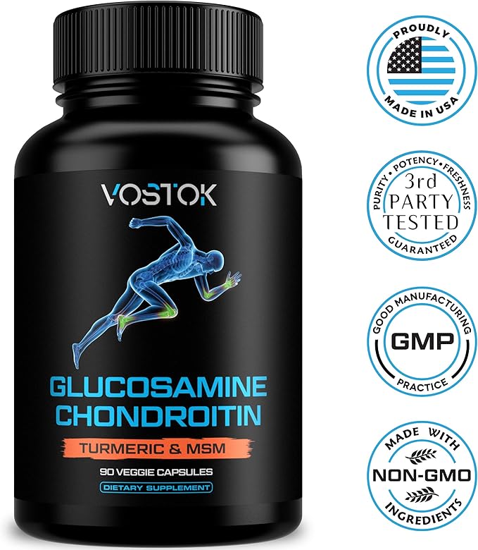 Glucosamine Chondroitin with Turmeric MSM Boswellia 90 Capsules