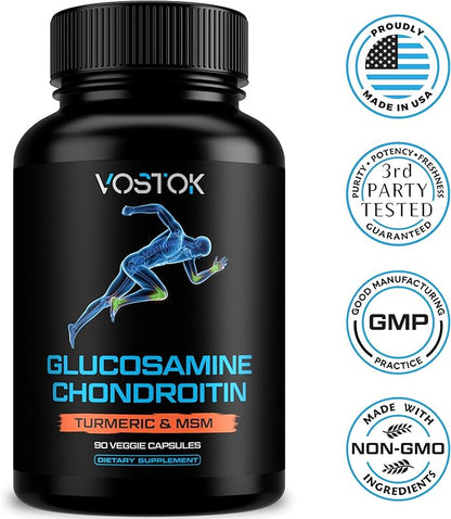 Glucosamine Chondroitin with Turmeric MSM Boswellia 90 Capsules