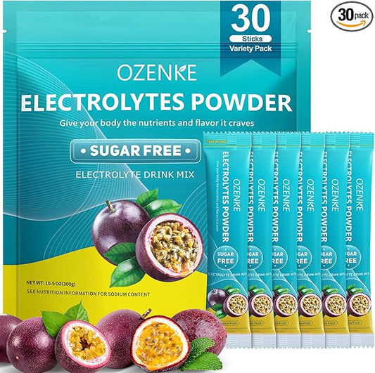 Electrolytes Powder Packets, 30 Sticks Hydration 0 Sugar 0 Calorie,