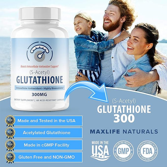 S-Acetyl L-Glutathione 300mg PER Capsule 60 300mg Acid 300mg
